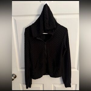 B FREE Women’s S/M Black Stretchy Zip Down Hooded Jacket